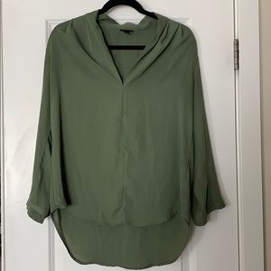 Sheer Green Long Sleeve Blouse